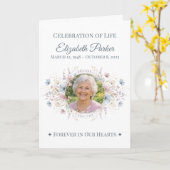 Elegant Butterfly Celebration of Life Program カード (黄色い花)
