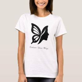 Elegant Butterfly & Face Silhouette Embrace Your W Tシャツ