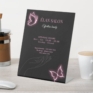 Elegant Butterfly Glow Chic Beauty Salon 台座サイン