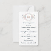 Elegant Butterfly Memorial Prayer Card Template ノートカード (裏面)