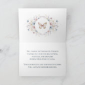 Elegant Butterfly Memorial Thank You Card サンキューカード (内部)