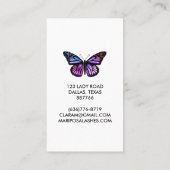 Elegant Butterfly Monarch Beauty Lashes 名刺 (裏面)