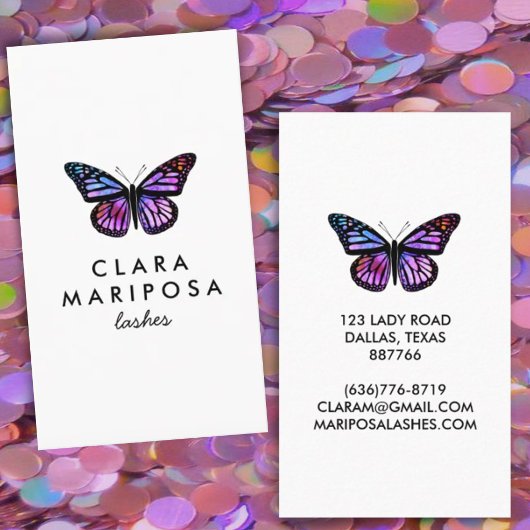 Elegant Butterfly Monarch Beauty Lashes 名刺