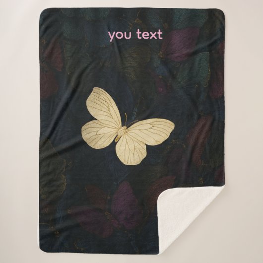Elegant Butterfly Sherpa Blanket シェルパブランケット (正面)