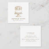 Elegant Cake Bakery Business Card スクエア名刺 (正面/裏面)