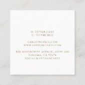 Elegant Cake Bakery Business Card スクエア名刺 (裏面)
