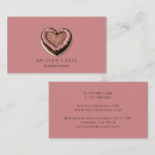 Elegant Cake Bakery Dusty Blush Pink 名刺 (正面/裏面)