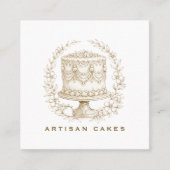 Elegant  Cake Bakery Logo スクエア名刺 (正面)