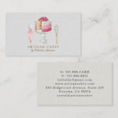 Elegant Cake Bakery Watercolor Cake 名刺 (正面/裏面)