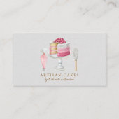 Elegant Cake Bakery Watercolor Cake 名刺 (正面)