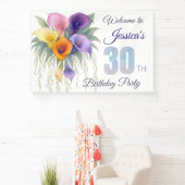 Elegant Calla Lily 30th Birthday Milestone 横断幕 (インサイチュ)