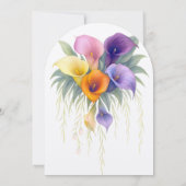 Elegant Calla Lily 70th Birthday Milestone 招待状 (裏面)