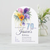Elegant Calla Lily 70th Birthday Milestone 招待状 (スタンド正面)