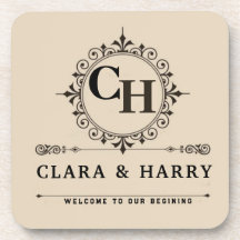 Elegant calligraphic initials monogram wedding 