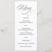 Elegant Calligraphy Black and White Menu メニュー (正面)