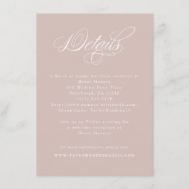 Elegant Calligraphy Blush Wedding Details エンクロージャーカード