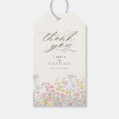 Elegant Calligraphy Boho Wildflowers Wedding ギフトタグ (正面)