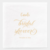 Elegant Calligraphy Bridal Shower 箔ナプキン (正面)