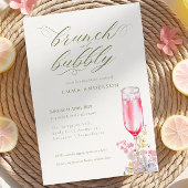 Elegant Calligraphy Brunch & Bubbly Bridal Shower 招待状
