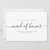 Elegant Calligraphy Classic Maid of Honor Proposal ノートカード (正面)