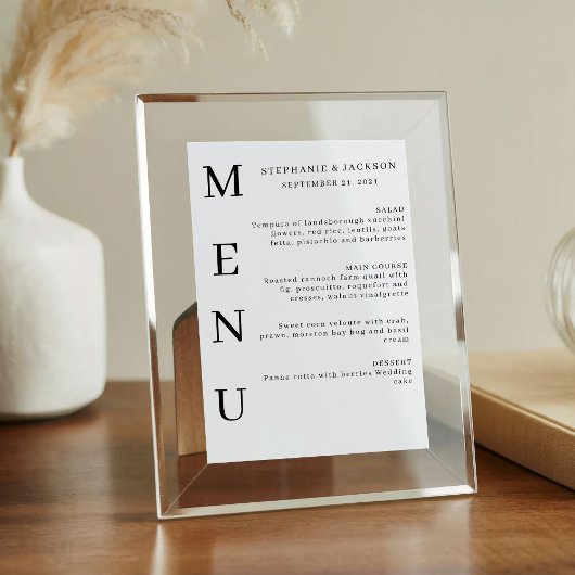 Elegant Calligraphy Classic Wedding Bar Menu アクリルサイン