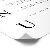 Elegant Calligraphy Classic Wedding Bar Menu ポスター (角)