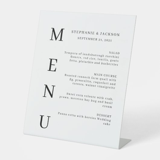 Elegant Calligraphy Classic Wedding Bar Menu 台座サイン (正面)