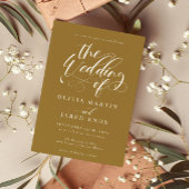 Elegant Calligraphy Classic Wedding Invitation 招待状