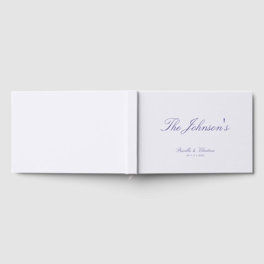 Elegant Calligraphy Custom Couples Wedding ゲストブック (全面)