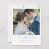 Elegant Calligraphy Custom Wedding Photo Thank You サンキューカード (正面)