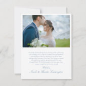 Elegant Calligraphy Custom Wedding Photo Thank You サンキューカード (裏面)