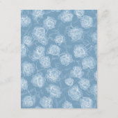 Elegant Calligraphy Dusty Blue Floral Wedding エンクロージャーカード (裏面)