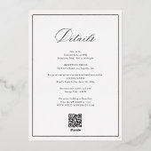 Elegant calligraphy gold and white wedding 箔招待状 (裏面)