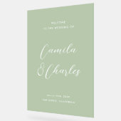 Elegant Calligraphy Green Wedding Welcome  アクリルサイン (傾斜)