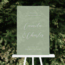 Elegant Calligraphy Green Wedding Welcome 