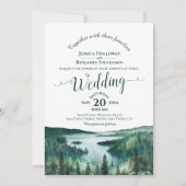 Elegant Calligraphy Lake Tahoe QR Code Wedding 招待状 (正面)