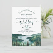 Elegant Calligraphy Lake Tahoe QR Code Wedding 招待状 (スタンド正面)