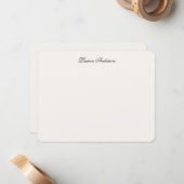 Elegant Calligraphy Luxury Ivory Personalized Flat ノートカード (正面/裏面インサイチュ)