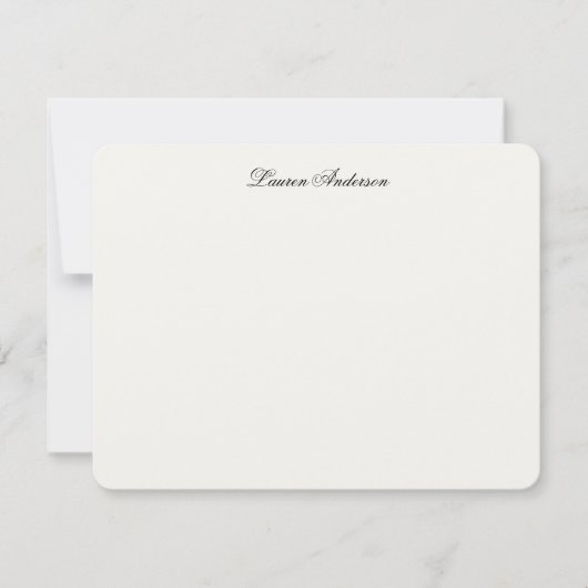 Elegant Calligraphy Luxury Ivory Personalized Flat ノートカード (正面)
