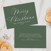 Elegant Calligraphy Merry Christmas Sage Non-Photo シーズンカード