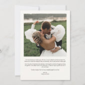 Elegant Calligraphy Modern Photos Wedding サンキューカード (裏面)
