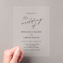 Elegant Calligraphy Modern Wedding アクリル招待状