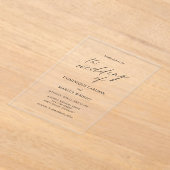 Elegant Calligraphy Modern Wedding アクリル招待状 (レイダウン)
