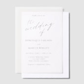 Elegant Calligraphy Modern Wedding ベラム紙招待状 (オフセット)