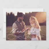 Elegant Calligraphy Modern Wedding Thank You Card サンキューカード (正面)