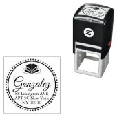 Elegant Calligraphy Name Address Rubber Stamp セルフインキングスタンプ (インサイチュ)