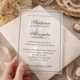 Elegant Calligraphy Old Money Aesthetic Wedding アクリル招待状