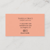 Elegant Calligraphy Peach Lash Artist 名刺 (裏面)