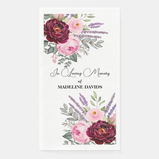 Elegant Calligraphy Peonies Funeral  (正面)