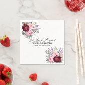 Elegant Calligraphy Peonies Funeral  スタンダードカクテルナプキン (インサイチュ)